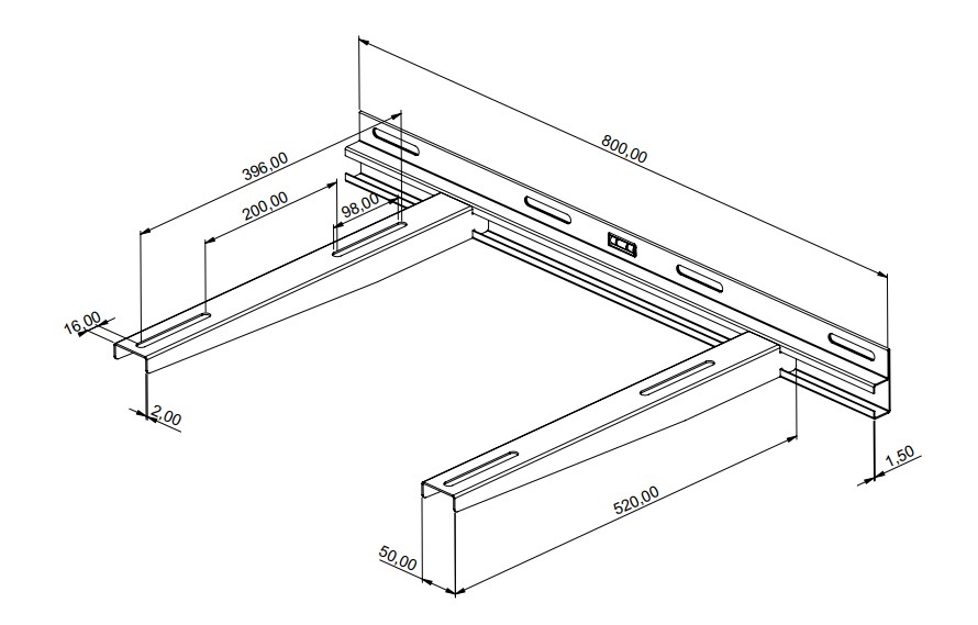 Кронштейн регулируемый KARDESLER METAL 520 мм (RAL 9002); KM07-BSB520-EH-W7