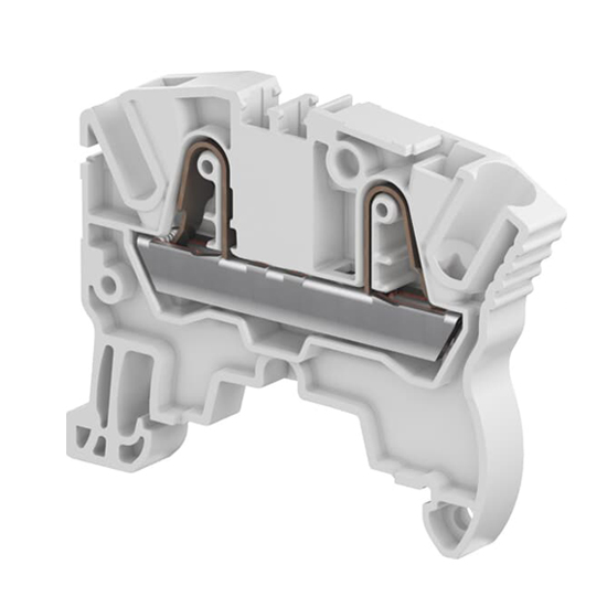 Клемма ABB ZK4/6 пружинная, 2 контакта, 32А, 1000В, серый